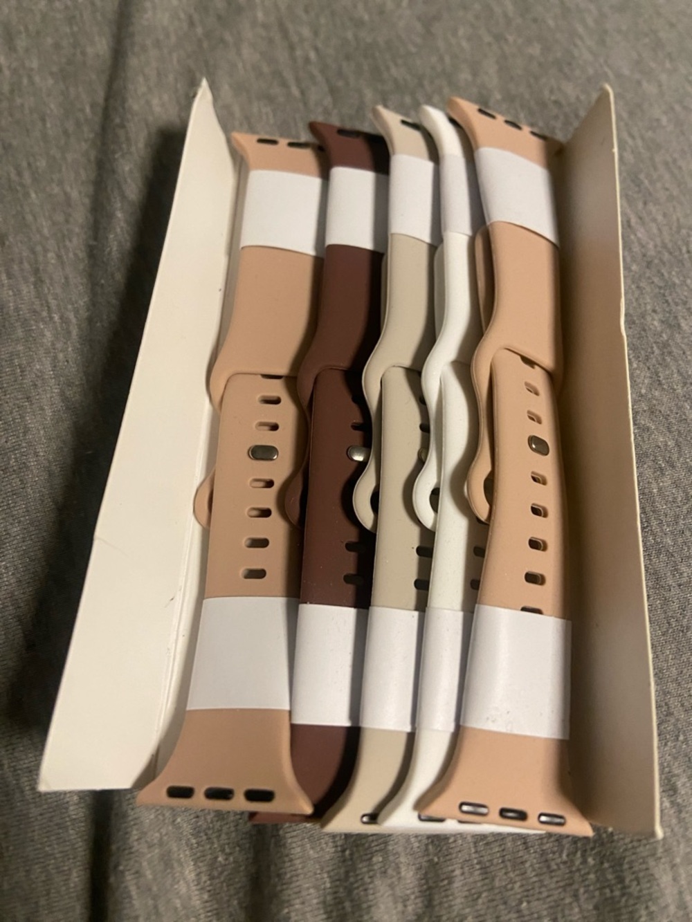 Interchangeable Neutral Silicone Watch Bands - 5 Pack